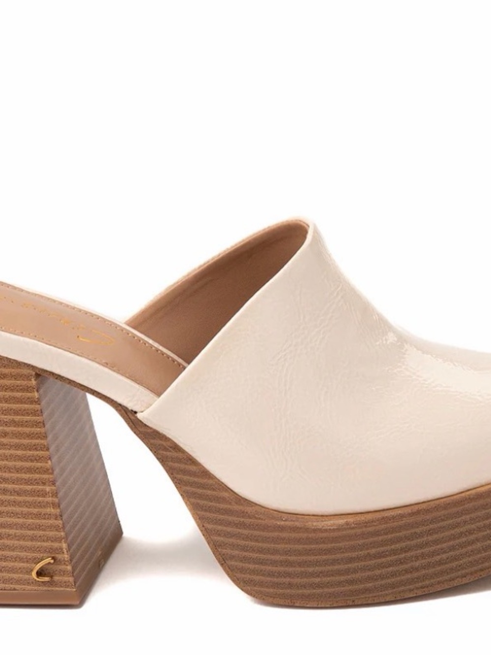 Circus by Sam Edelman Cream Platform Mule with Stacked Wood Heel